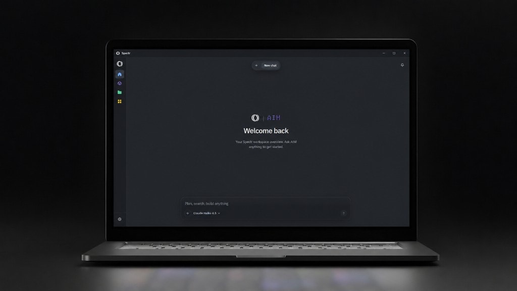 spectrOs running on a laptop